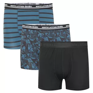 Pack de 3 Boxers assortis noir / bleu pétrole