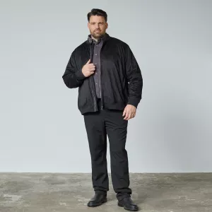 Veste bomber zippée noire-6XL