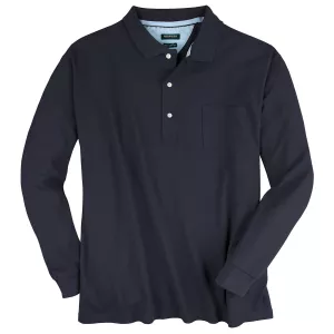 Polo manches longues Redfield Harry bleu nuit-7XL