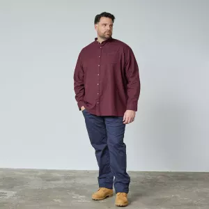 Chemise col mao Aubergine style moderne-8XL
