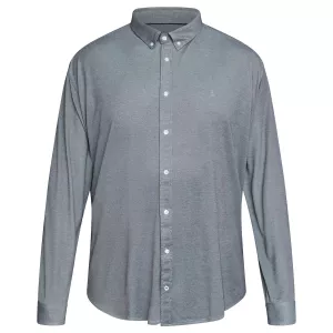 Chemise à col boutonné Mélange de gris-7XL
