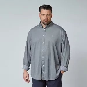 Chemise à col boutonné Mélange de gris-6XL