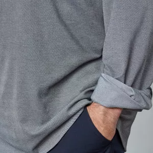 Chemise à col boutonné Mélange de gris-4XL