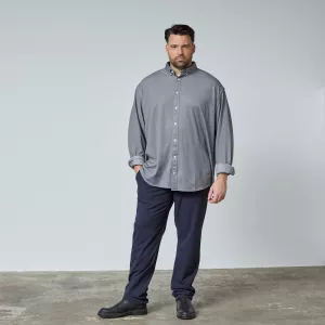 Chemise à col boutonné Mélange de gris-3XL