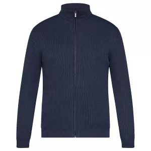 Gilet zippé en maille bleu marine-5XL