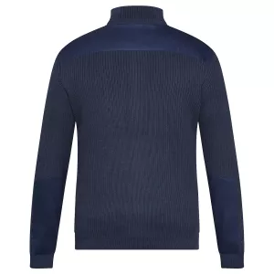 Gilet zippé en maille bleu marine-4XL