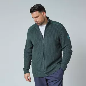 Gilet zippé en maille vert foncé-3XL