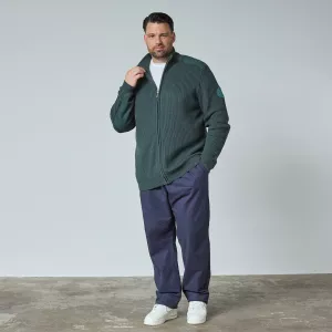 Gilet zippé en maille vert foncé-6XL