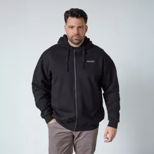Sweat zippé à capuche noir-3XL