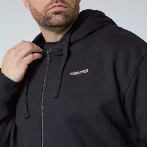 Sweat zippé à capuche noir-3XL