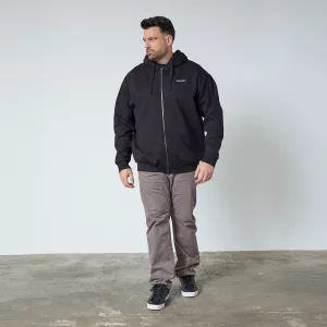 Sweat zippé à capuche noir-3XL
