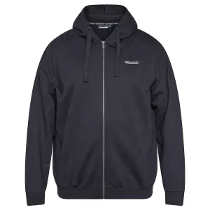 Sweat zippé à capuche noir (TALL)-6XLT