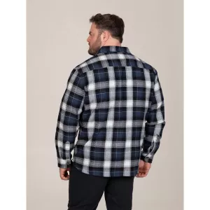 Surchemise D555 à carreaux bleu marine gris blanc-3XL