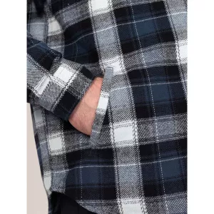 Surchemise D555 à carreaux bleu marine gris blanc-5XL