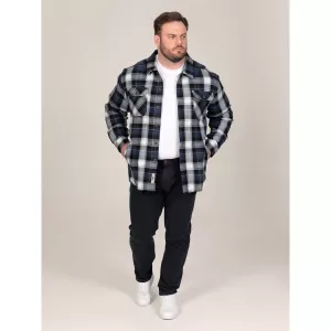 Surchemise D555 à carreaux bleu marine gris blanc-8XL