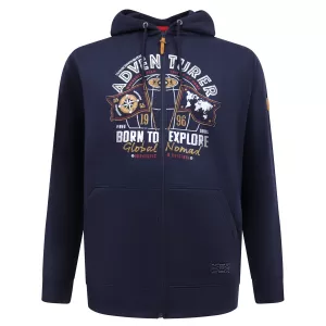 Sweat zippé D555 Adventurer bleu marine-7XL