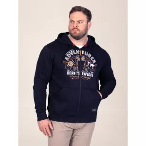 Sweat zippé D555 Adventurer bleu marine-6XL