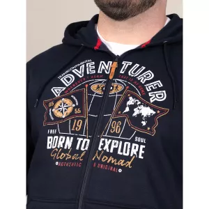 Sweat zippé D555 Adventurer bleu marine-3XL