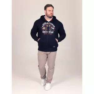 Sweat zippé D555 Adventurer bleu marine-8XL