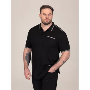 Polo D555 col jacquard liserés gris noir -6XL