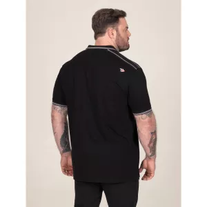 Polo D555 col jacquard liserés gris noir -8XL
