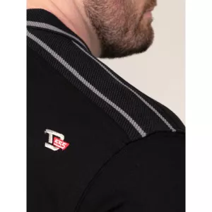 Polo D555 col jacquard liserés gris noir -7XL