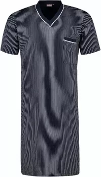 Chemise de Nuit Homme lignée bleu marine manches courtes-3XL