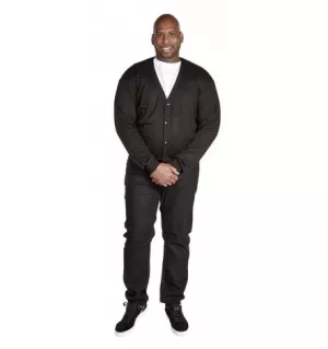 Gilet cardigan boutonné bleu marine de 2XL à 3XL-3XL