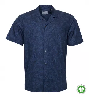 Chemise manches courtes bleu marine motif algue-5XL