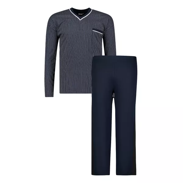 5XL Pyjama col en V bleu marine de 2XL a 10XL Homme XXL4you