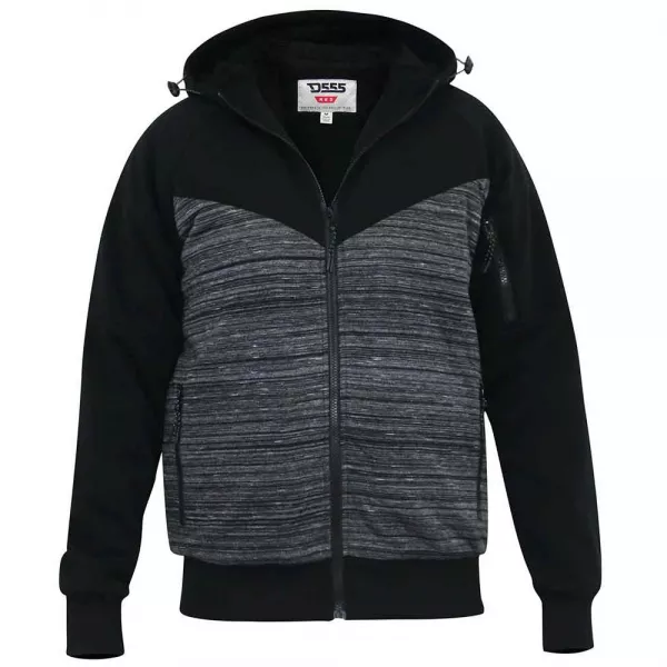 Pull cardigan Zippé à capuche  noir de 3XL à 8XL - CLIPSTONE-3XL