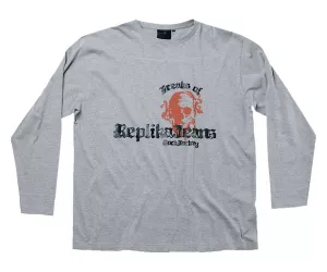 T-shirt manches longues imprimé rock gris clair