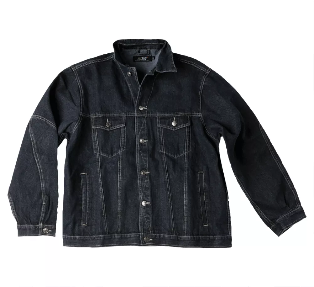 Veste en jean noir délavé-2XL