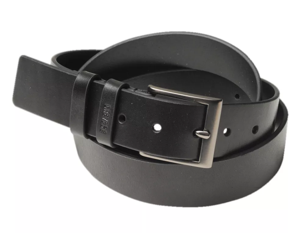 Ceinture en cuir noire-C140