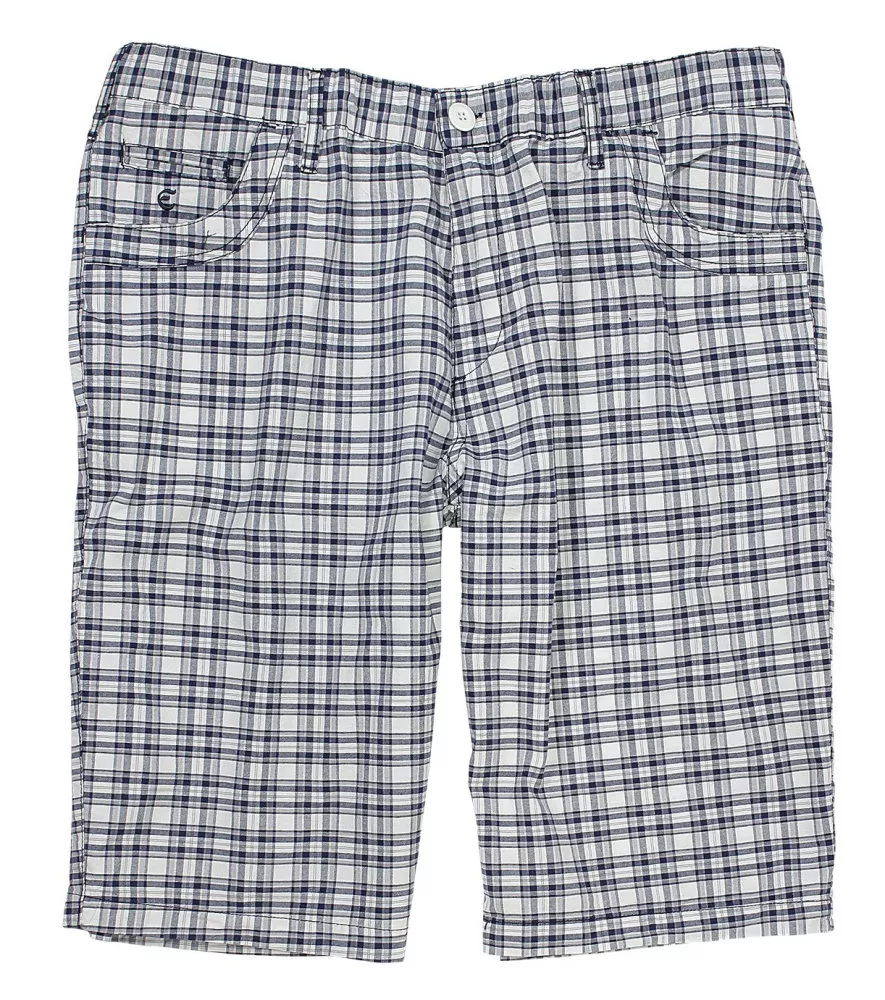 Bermuda carreaux bleu marine et blanc-E58