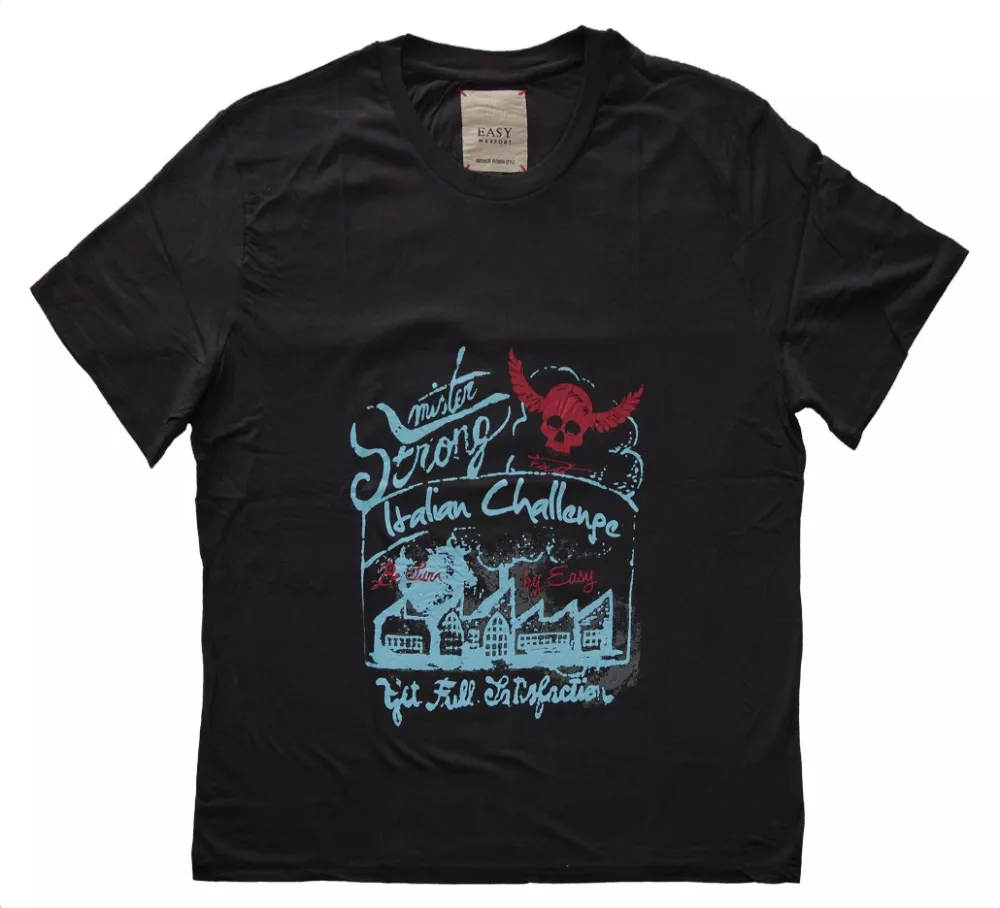 T-shirt manches courtes Rock bleu marine-3XL