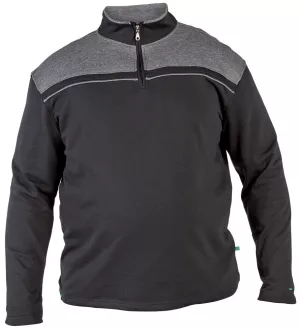 Sweat à col zippé Reuben noir et Gris foncé