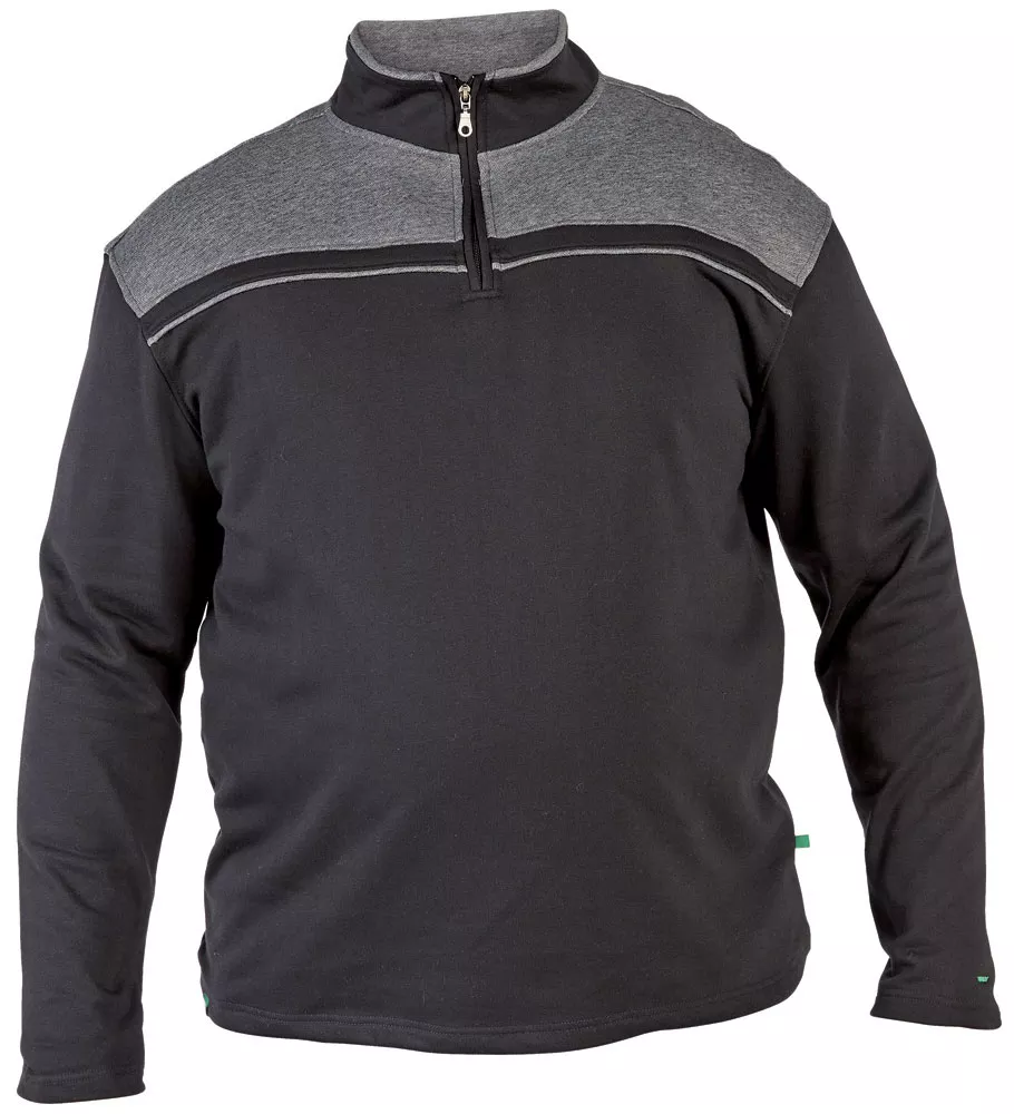 Sweat à col zippé Reuben noir et Gris foncé-2XL