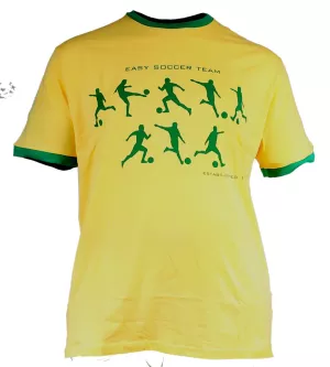 T-shirt manches courtes Football vert et jaune