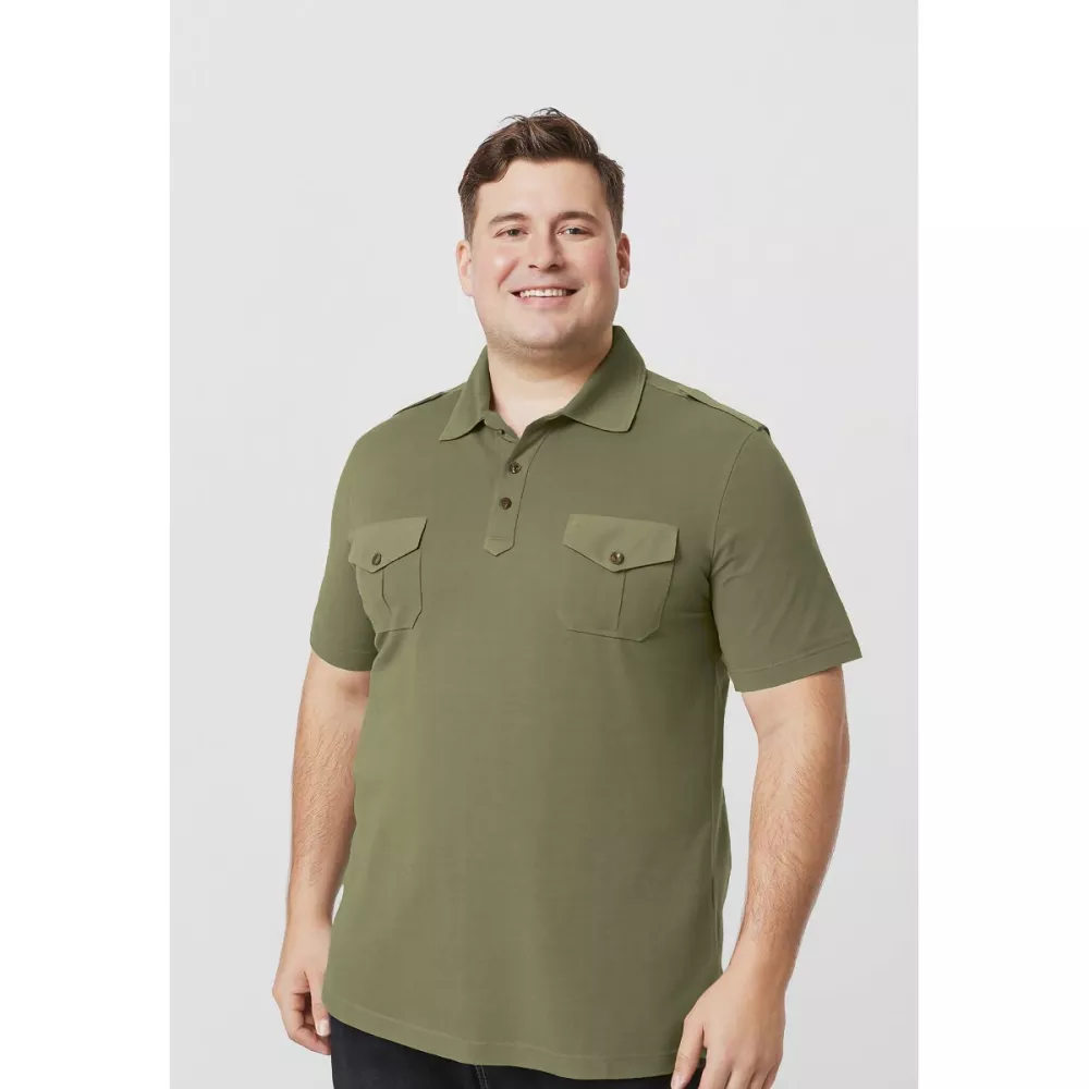Polo piqué de qualité Vert army de 3XL à 6XL-6XL