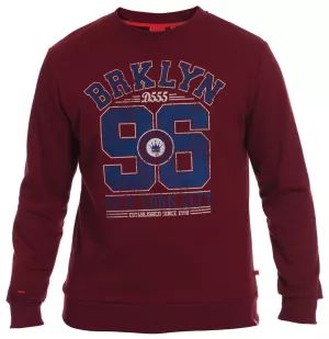Sweat col rond bordeaux 