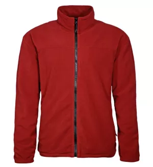 Polaire zippé avec poches rouge rubis