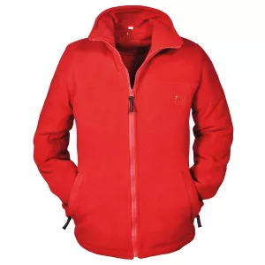 Polaire zippé avec poches rouge