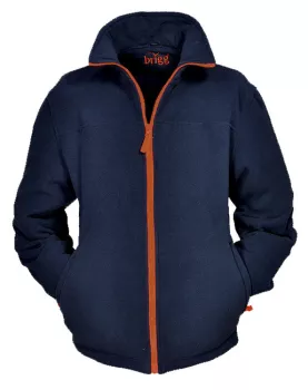 Polaire zippé avec poches bleu marine Orange