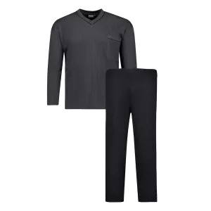 Pyjama col en V gris anthracite de 2XL à 10XL