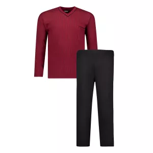 Pyjama col en V bordeaux de 2XL à 10XL
