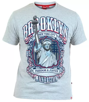 T-shirt gris clair Motif imprimé Brooklyn 2XL-2XL