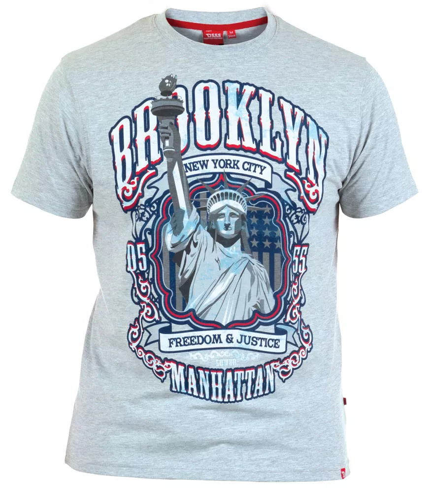 T-shirt gris clair Motif imprimé Brooklyn 2XL-2XL