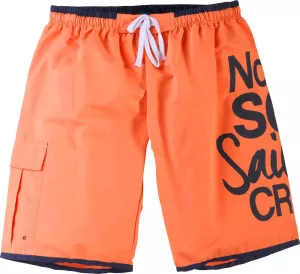 Short de bain orange imprimé nautique