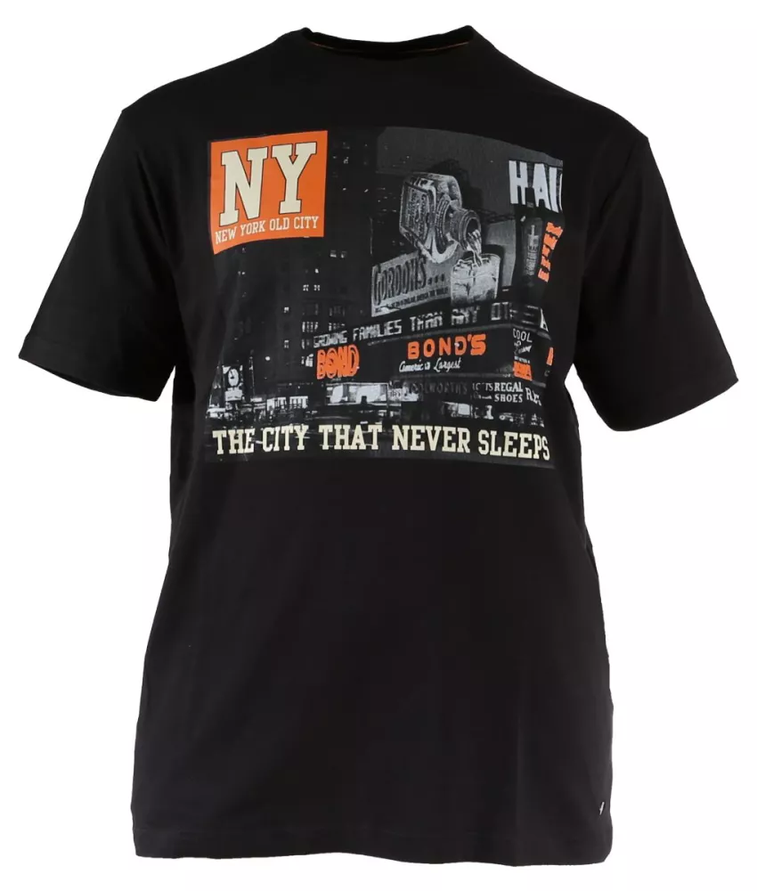 T-shirt manches courtes imprimé New York noir 5XL et 7XL-5XL